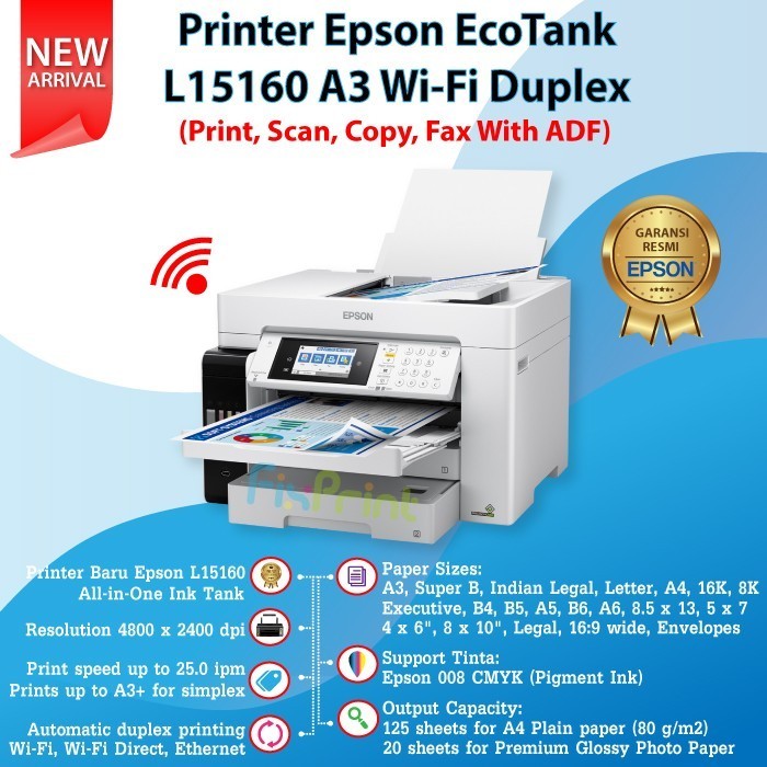 promo spesial Printer Epson EcoTank L15160 A3 WiFi Duplex (Print, Scan, Copy, Fax)