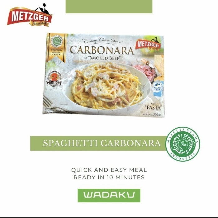

METZGER PASTA SPAGHETTI CARBONARA HALAL TO HEAT PORSI 2 ORG