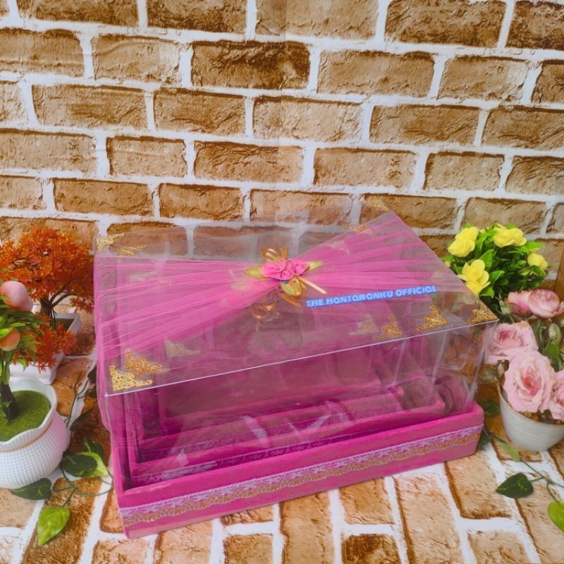 Kotak Seserahan Pernikahan Parsel Mika Hias Tile Set Lengkap Kekinian