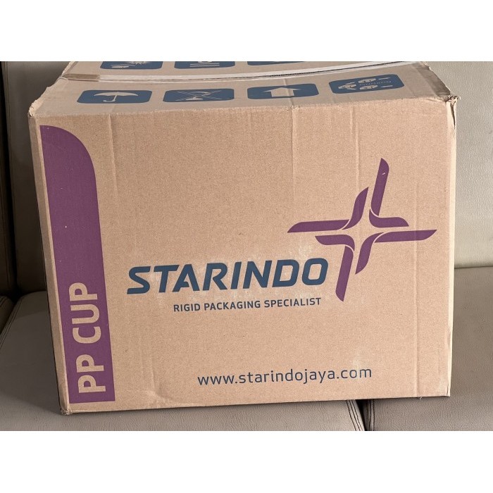 Cup gelas plastik Starindo 12/14/16/22 oz 1 dus 1000 pcs TEBAL MURAH - 12 oz 6 gram