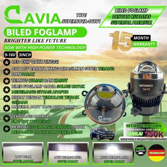 CAVIA-SUPERIOR PREMIUM LAMPU BILED LED FOGLAMP PROJECTOR SUZUKI S CROSS SUPER TERANG