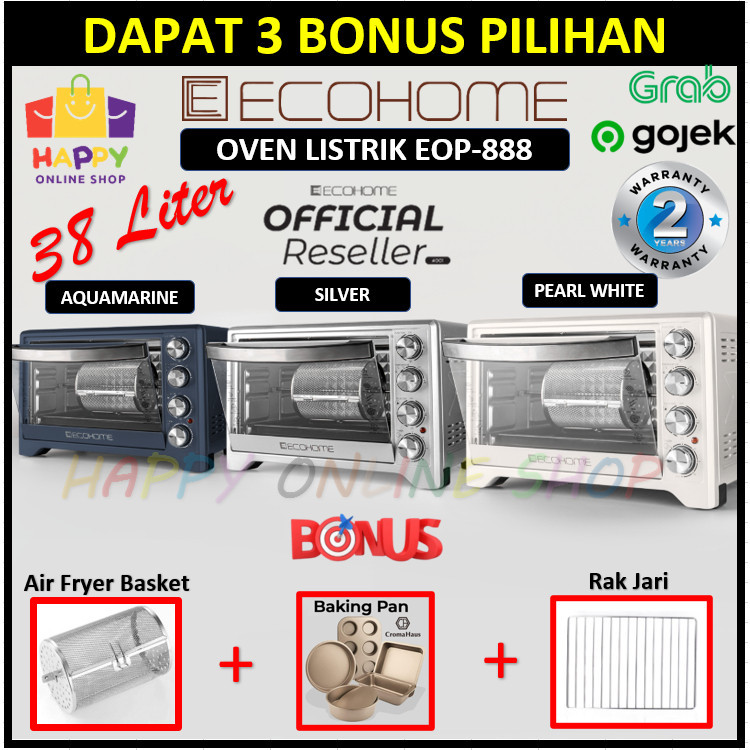 ECOHOME Oven Listrik ECOHOME Electric Oven Platinum EOP-888 - 38 Liter