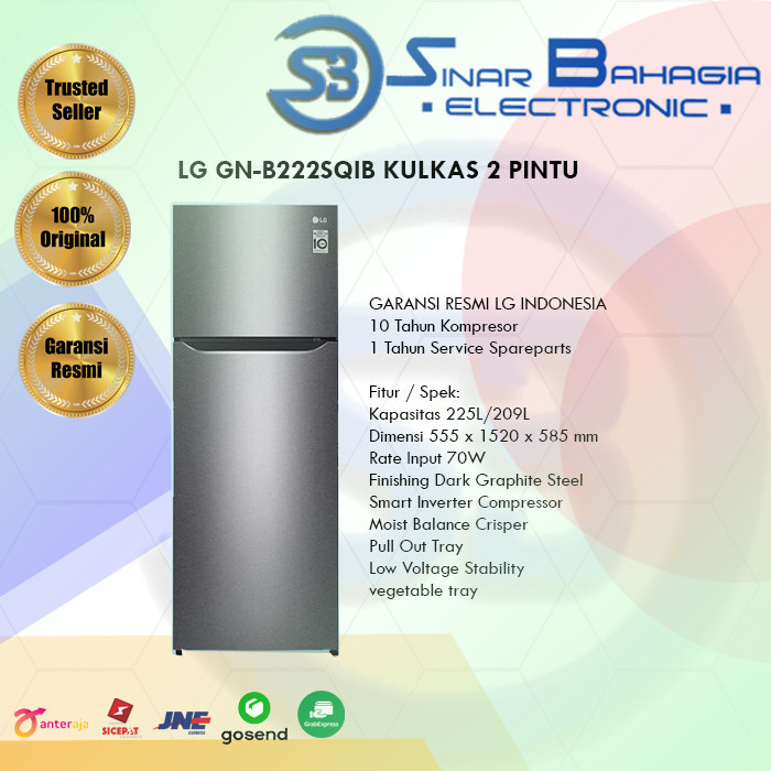 LG GN-B222SQIB KULKAS 2 PINTU (NEW) (KHUSUS BANDUNG)