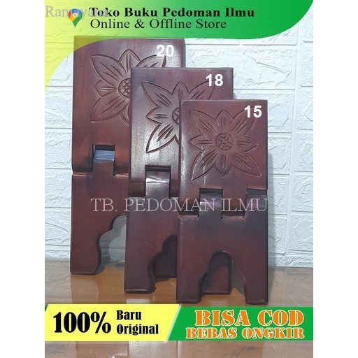 

Rekal Al-Quran Tatakan Meja AlQuran Lipat Kayu Jati Ukir - 18 murah