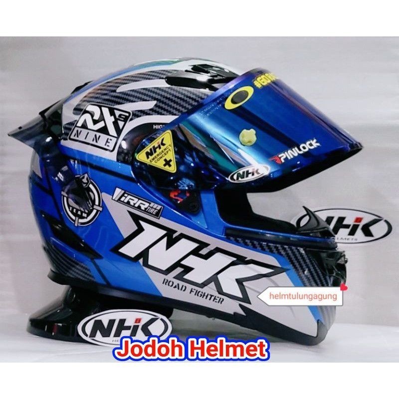 PROMO NHK HELM RX9 RACER X BLUE SILVER BLUE PAKET GANTENG ONGKIR TERMURAH