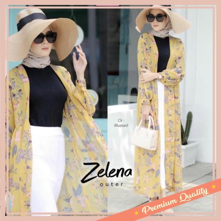 Baju Lebaran Premium Wanita Outerwear Keren Style 2024 / (M(94) LONG OUTER WANITA ZEA ZALENA ZELEA L