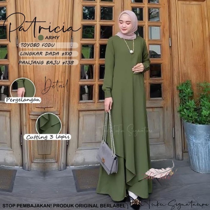 PROMO Baju gamis wanita muslim terbaru, gamis lebaran cantik - Patricia