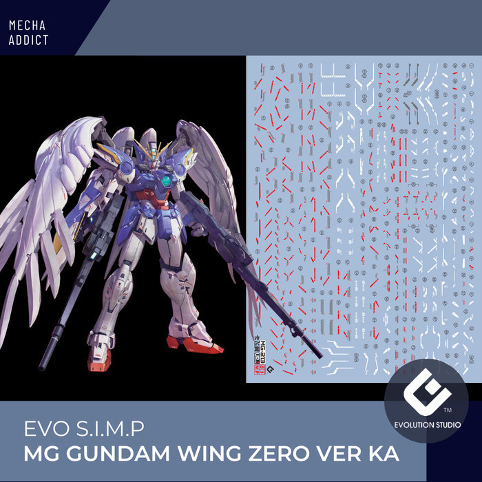 Water Slide Decal MG Gundam Wing Zero Ver Ka by EVO SIMP - Fluorescent
