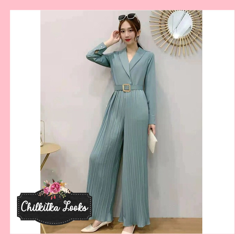 CHILKITKA LOOKS BANGKOK FASHION Jumpsuit Wanita Plisket Collection (FREE BELT) - G004