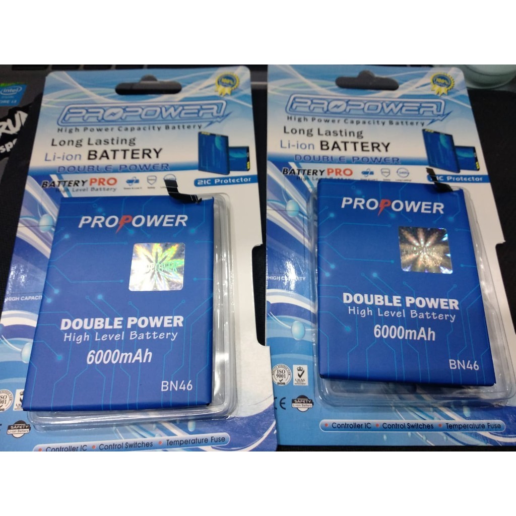 Baterai Xiaomi Redmi 7 Redmi Note 8 BN46 Double Power Batre BN46 PRO POWER 6000MAH