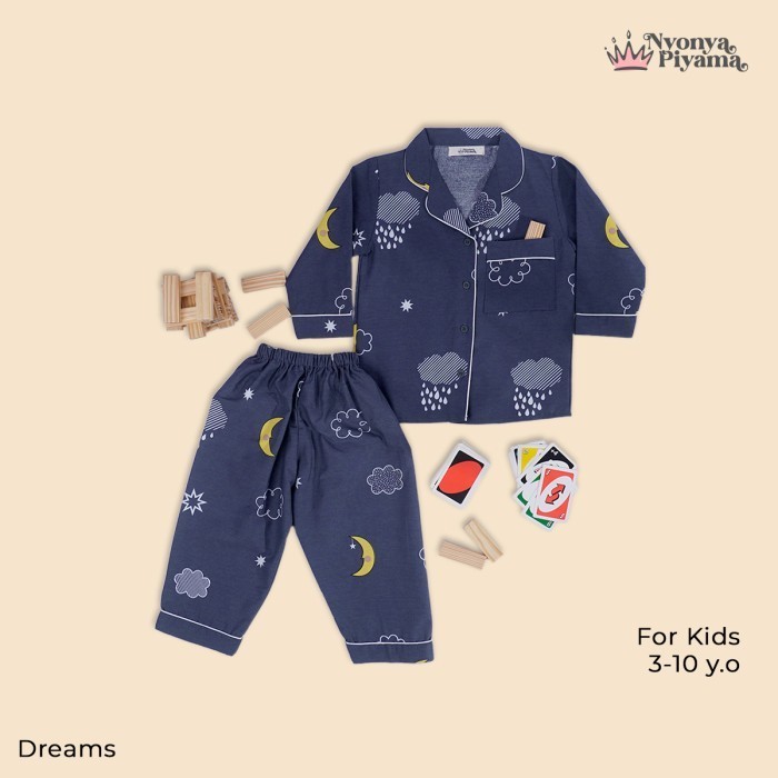 Nyonya Piyama Set Katun Classic Anak - Dreams - Set HP, M