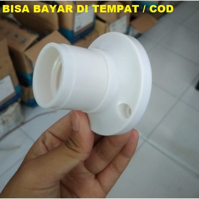 FITTING LAMPU TEMPEL BULAT MEREK PUSH ON / PITING WARNA PUTIH