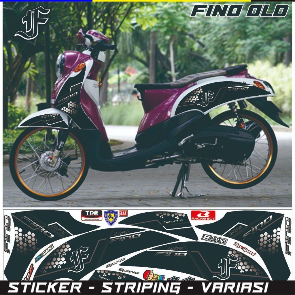 COD/ VARIASI STRIPING VARIASI MOTOR MIO FINO OLD CARBU STIKER FINO KARBU VARIASI SIMPLE ELEGAN