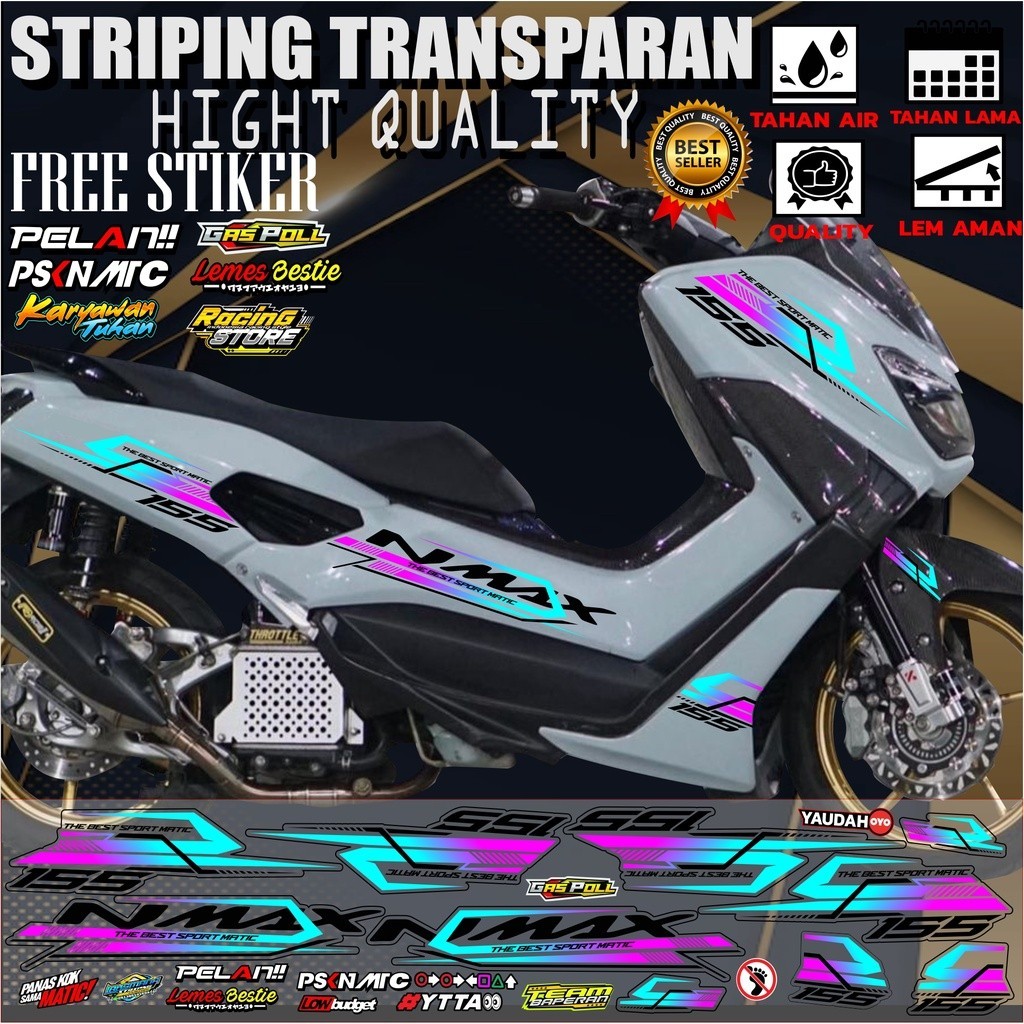 

STRIPING N MAX OLD STIKER N MAX TRANSPARAN VARIAN WARNA Motorcycle