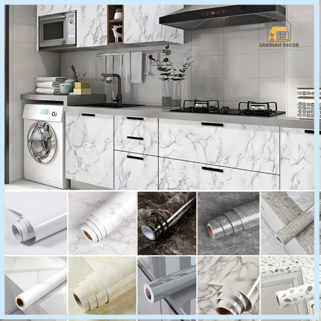 Wallpaper Stiker Dinding Motif Marmer Wallpaper Keramik Untuk Interior Dapur