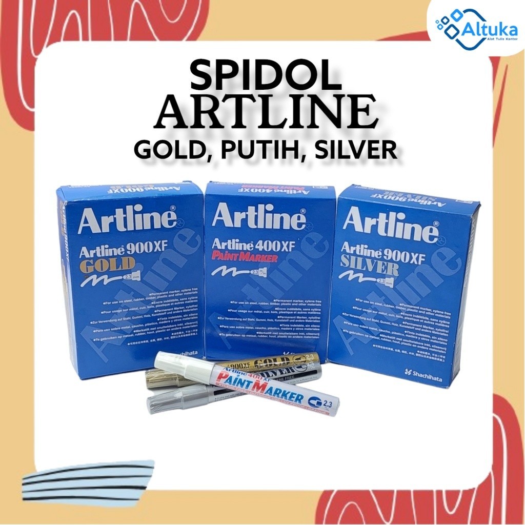 

Spidol Paint Marker / Sepidol Artline Permanen Putih, Gold, Silver 2.3mm