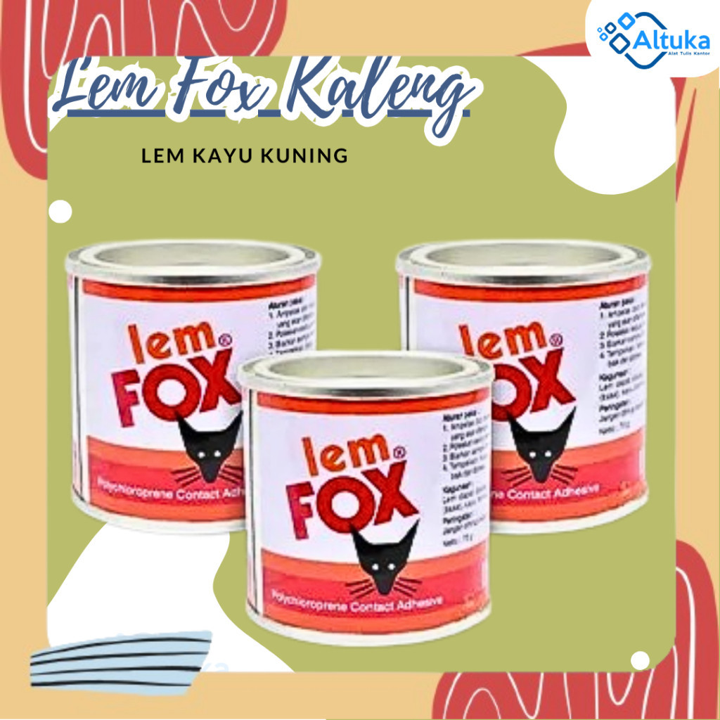 

Lem / Perekat Fox Kaleng Kuning 70gr