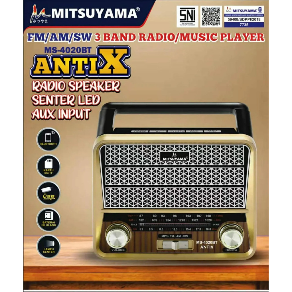 Radio Bluetooth Mitsuyama MS-4020BT ANTIX | Speaker Radio Bluetooth Mitsuyama 4020BT Antix Series