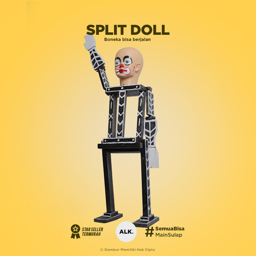 Alat Sulap Boneka Kayu Berjalan - Boneka sulap - Split Doll
