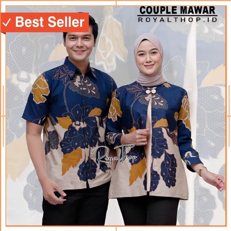 Baju Couple Batik Unik Lebaran Kekinian / COUPLE ATASAN HEM BLUS TRANDING INTERNATIONAL BATIK COUPLE