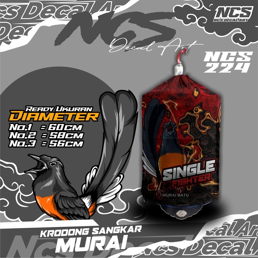 Kerodong MURAI BATU Motif Krodong SANGKAR murai batu Penutup sangkar Mengatasi OB Murai - NCS