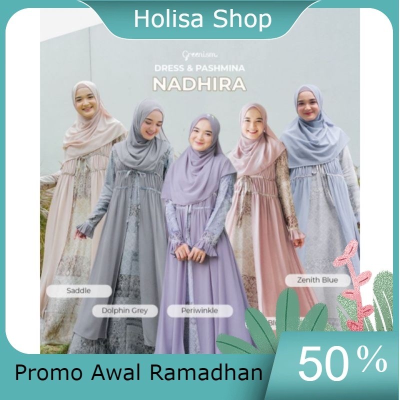 Promo Awal Ramadhan [READY KIRIM]GREENISM NADHIRA DRESS/NADHIRA DRESS BY GREENISM/DRESS GREENISM/GAM