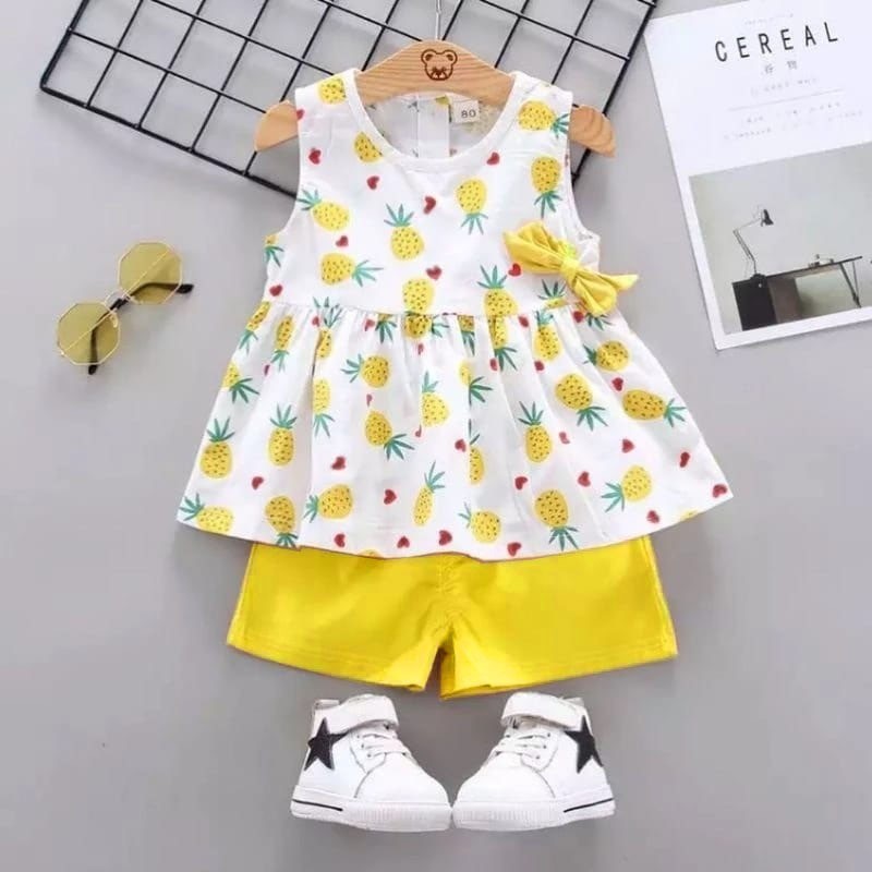 Baju Anak Perempuan Setelan Anak Perempuan Umur 1 Tahun - 6 Tahun PINEAPPLE SET KIDS