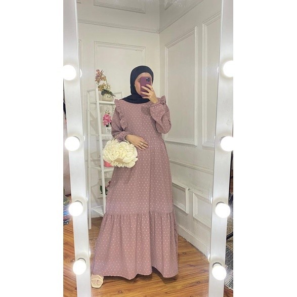 HARSYA Dress uragiri motif polkadot - Dress Crinkle - Ruby Dress - Dress Jumbo Bisa Cod - dress jumb