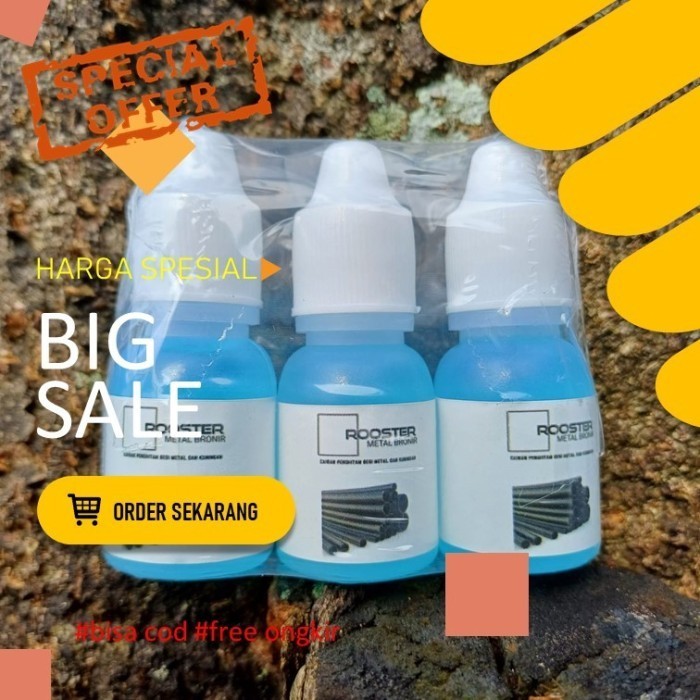 ROOSTER putih metal bronir Cairan Penghitam Besi Metal dan Kuningan - Bronir 10ml