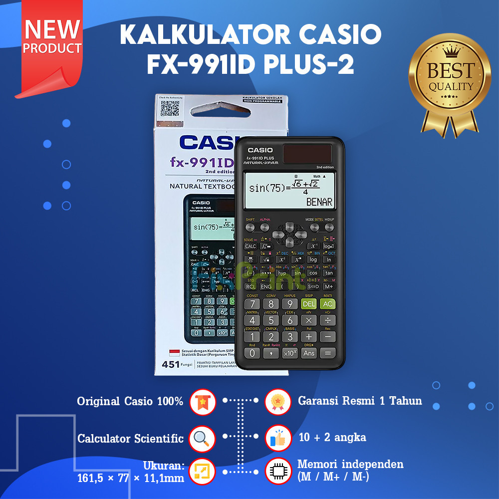 

Calculator Casio FX 991ID PLUS-2 Kalkulator Scientific Ilmiah New Original