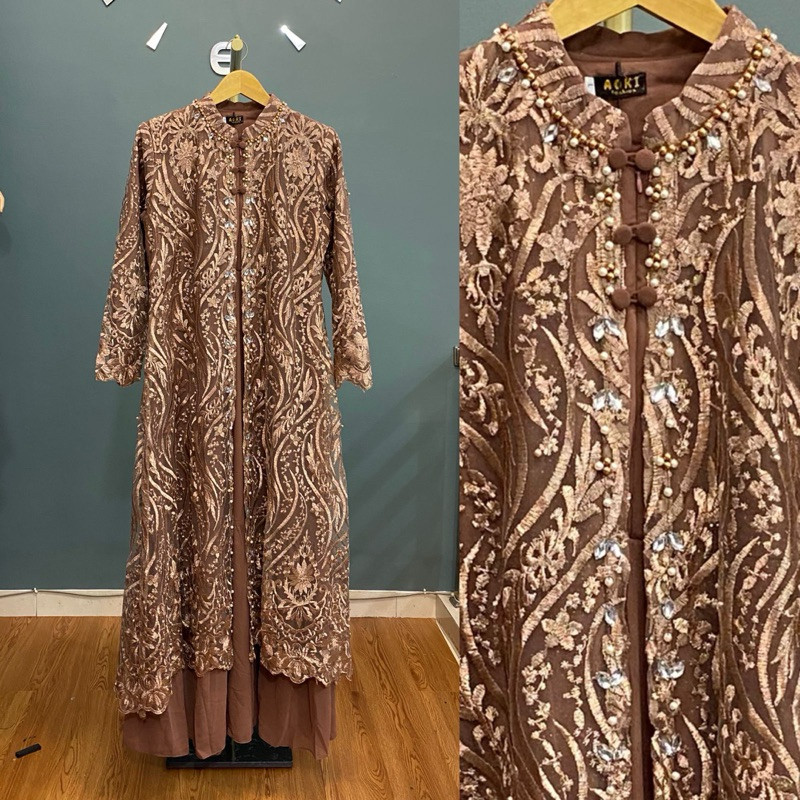 Quallo | Azura Dress Jumbo Ld 130cm Mewah Dan Premium Quality Bahan Tile Premium Full Payet Grade A 