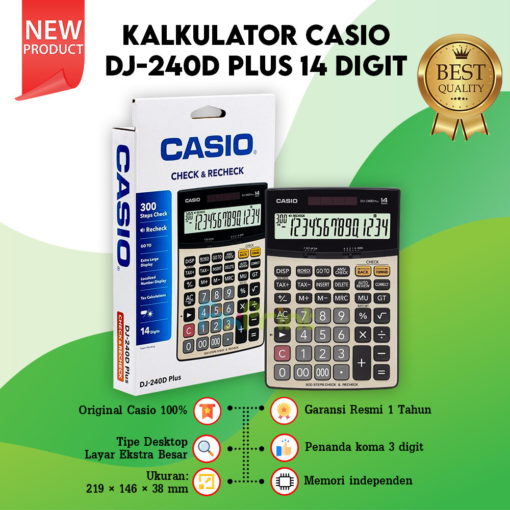 

Casio DJ-240D Plus 14 Digit Calculator Practical Check New Original