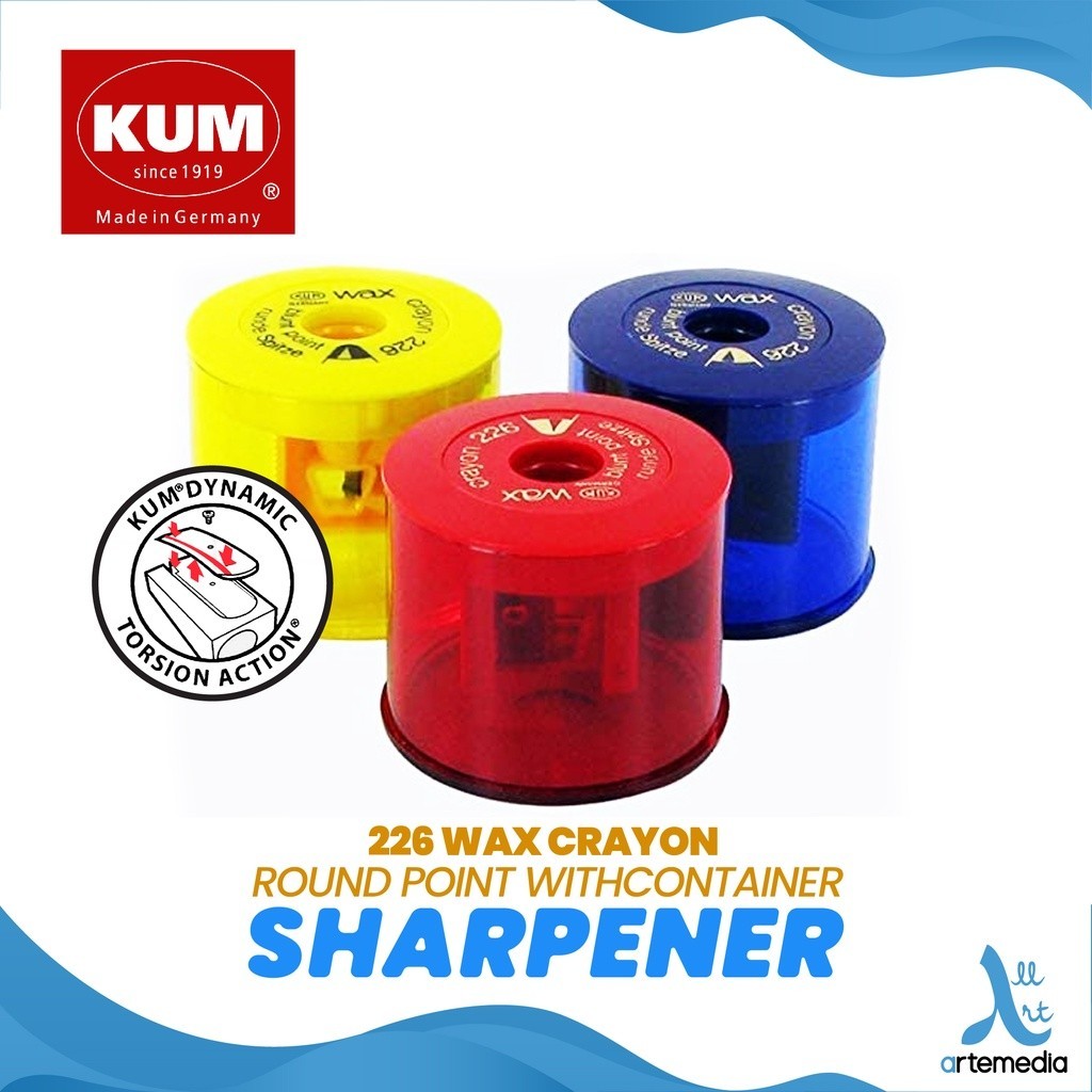 

KUM Sharpener 226 Wax Crayon Round Point Container Rautan Pensil