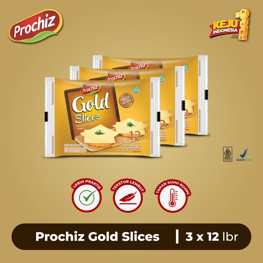 

Keju PROCHIZ Gold Slices 12's x3