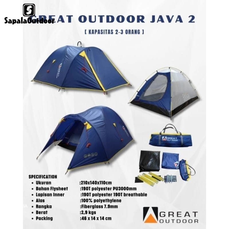 Tenda Great Outdoor Java 2 / Tenda Double Layer GO Java 2 ORIGINAL