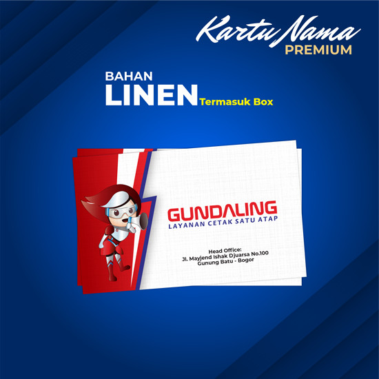 

Cetak Kartu Nama Premium Bahan Linen 220 Gram Free Design Sesuai Request