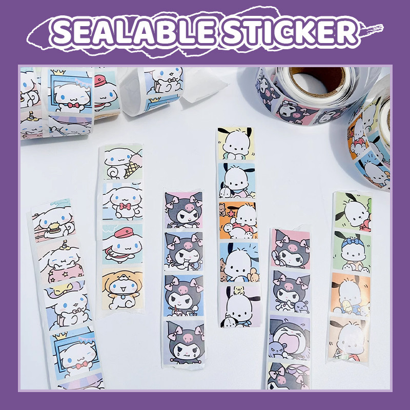 

✨COD Stiker Penyegel Kartun Lucu Ins Stiker Sanrio Persegi Stiker Penyegel Berperekat-GS