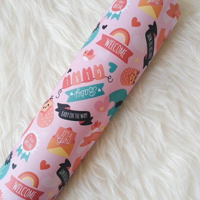 

Kertas kado baby girl pink