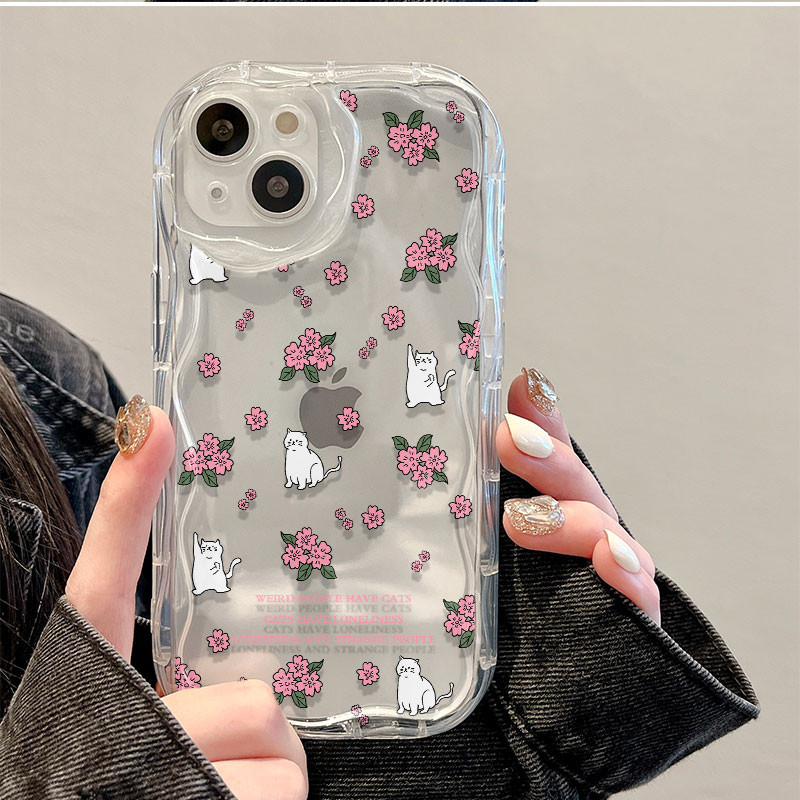 Cat Flower Fragments Soft Case Realme C20 for Realme C53 C55  Casing Realme C35 Realme 5 5i C2 C11 R
