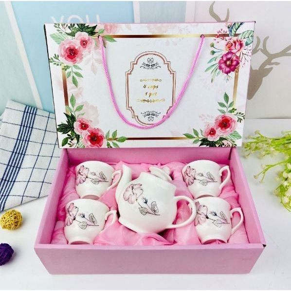 

SUNFILI Cangkir Teko Keramik Set 4 Cups 1 Pot European Style - B140 Hampers Lebaran Hampers Pernikahan Kado Pernikahan Kado Lebaran Cangkir Mini/ Baru Mewah