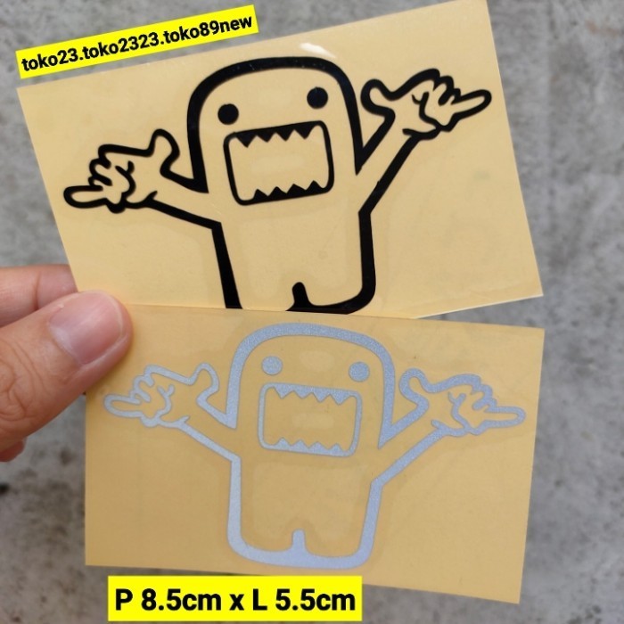 stiker cutting motor dan helm stiker boneka - Putih