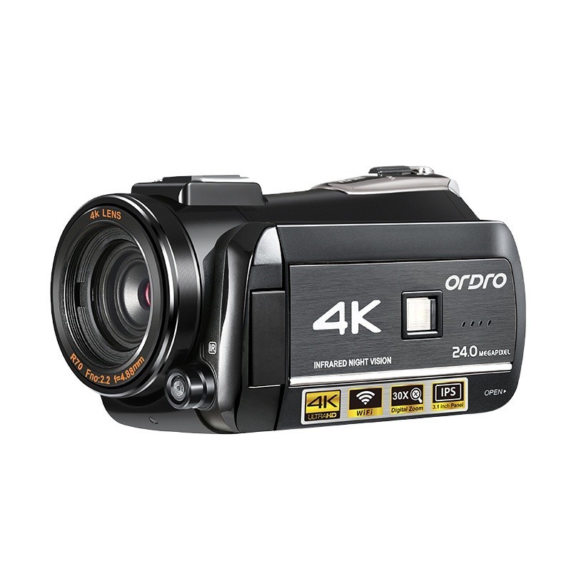ORDRO Kamera Perekam Video Profesional Kamera WiFi Penglihatan Malam Digital 4K 30 FPS IR