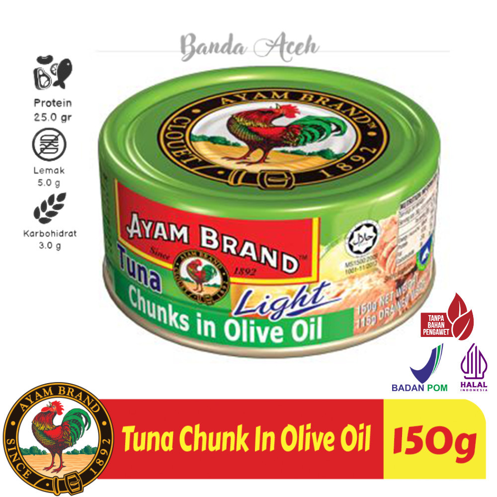 

(Aceh) Ayam Brand - Ikan Tuna Kaleng Chunk In Olive Oil 150gr