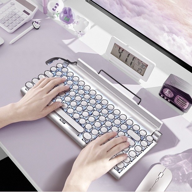 Mesin Tik Mekanikal Keyboard gaming RGB Gaming Typewriter Bluetooth keyboard komputer