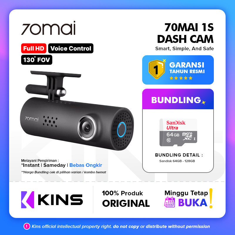 70mai 1S / 70mai Dash Cam 1s WiFi Car DVR Dashcam Voice Control International Version