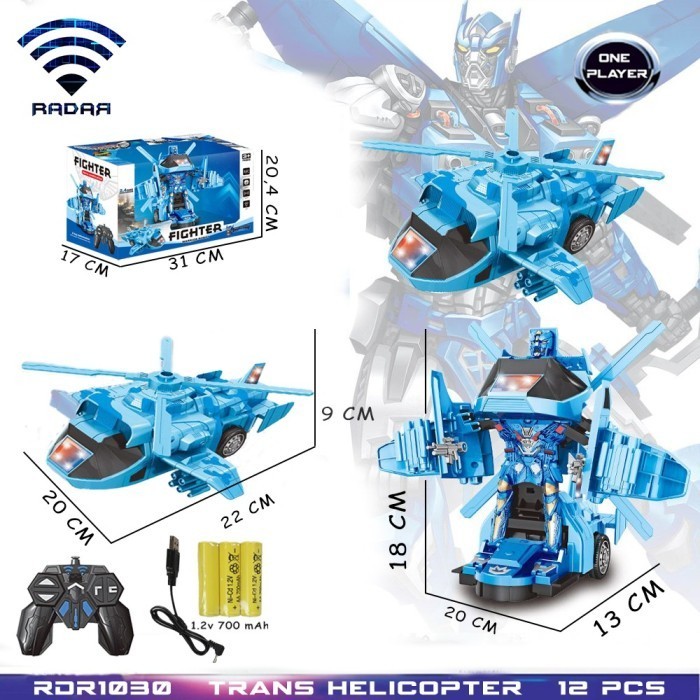 RDR1030 Transformer Heli RC Transformer Heli Mainan Remote Control