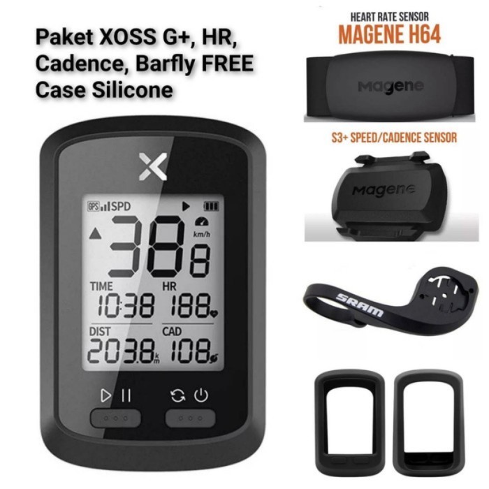 Paket Komplit XOSS G Plus + Magene S3 + Magene H64 + Barfly + Cover