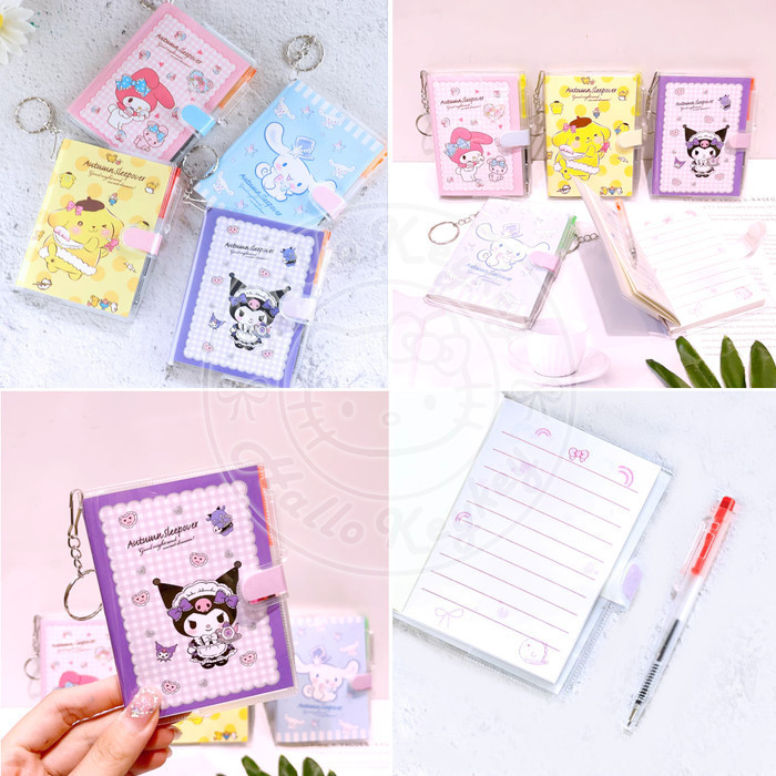 

buku memo kecil + pen melody kuromi cinnamoroll pompompurin - pompompurin
