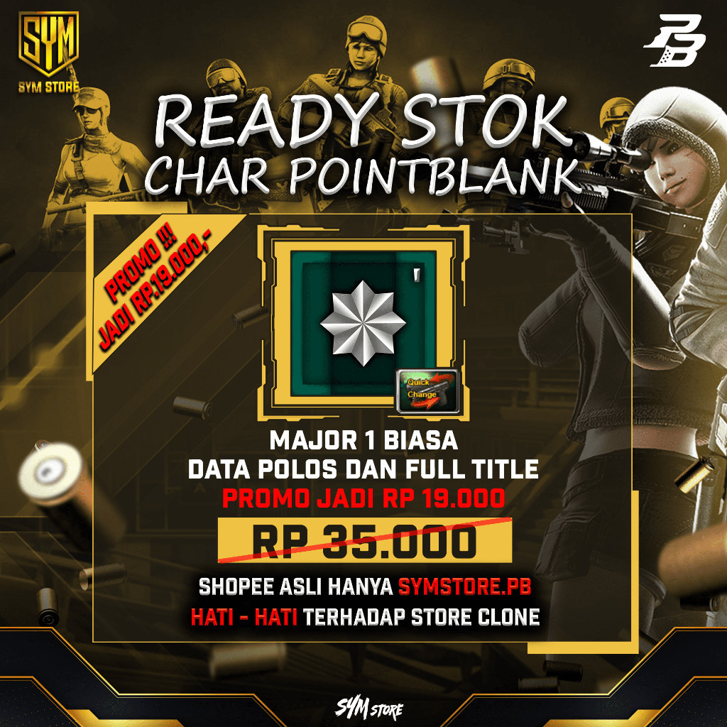 CHAR / AKUN POINTBLANK DATA POLOS FULL TITLE MAJOR 1 - BINTANG 1 ZEPETTO