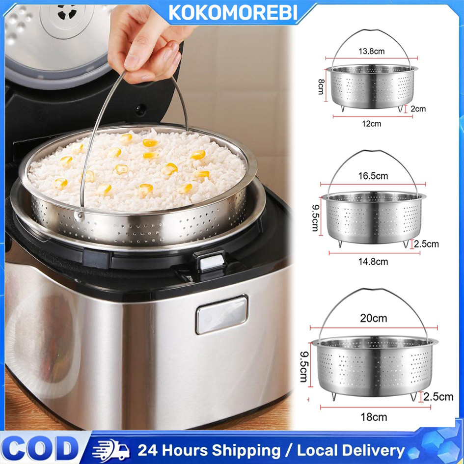 1 / 2 / 3 Liter Tatakan Kukusan Keranjang Stainless /​Kukus ​Nasi Steamer/ Instan 3 / 6 / 8 Qt Keran